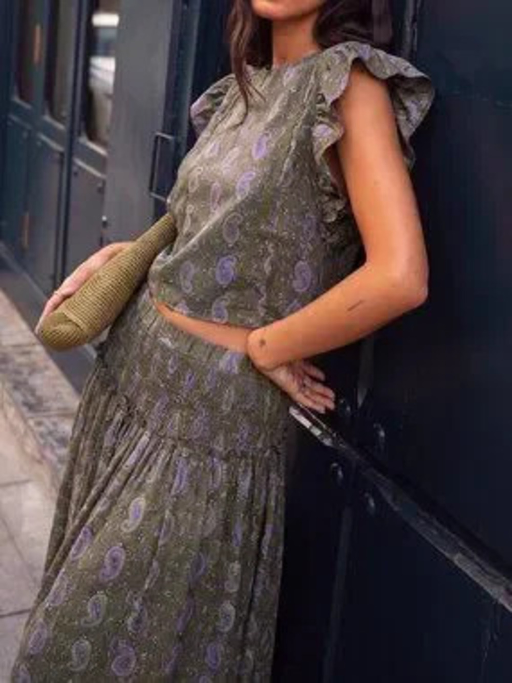 Army Green Boho Women's Two-Piece Set